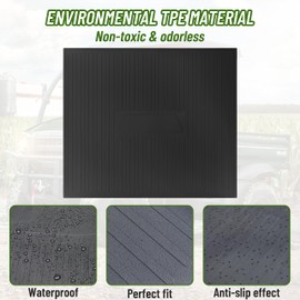 SAUTVS Rubber Cargo Bed Mat for Mule SX 610, TPE Rear Cargo Mat All Weather Protector Slush Liner for Kawasaki Mule SX 2017-2025 / Mule 610 600 2005-2016 Accessories (Replace #KAF550-030)