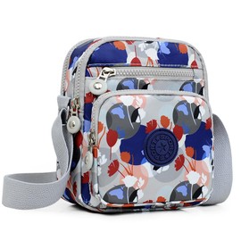 Bolso Bandolera de Nailon Mujer Bolsas de Mensajero Impermeables Bolsas de Hombro Multiples Bolsillos Cremallera Ligero Bolso Cruzado de Impresión de Moda para Trabajo, Viajes, Uso Diario (Colorido)
