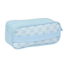 Glowlab CISNES Pencil Case with Three Compartments for Children, Ideal for School Age, Comfortable and Versatile, Quality and Resilience, 21.5 x 8 x 10 cm, Light Blue, Estándar,, lightblue, casual