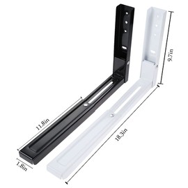 Hniuyun Universal Wall-Mounted Microwave Brackets, Arms Extend & Foldable Fit for Most of Microwaves (Black)