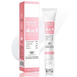 Crema Contorno de Ojos en Roll-On Con Fórmula 4 en 1, Hidrata, Ilumina y Reafirma el Contorno de Los Ojos, Contiene ácido Hialurónico, Vitamina C, Nic