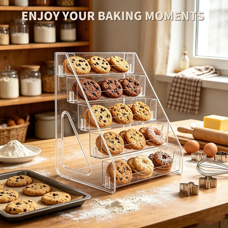 5-Tier Acrylic Cookie Display Stand Easy to Assemble Cookie Stands