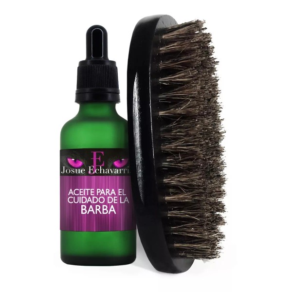 Josue Echavarria Kit Aceite Acondicionador Barba Y Bigote Y Cepillo