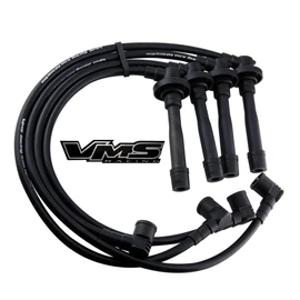 VMS RACING 91-98 Black Performance Ignition Spark Plug Wires Set Compatible with Nissan 240Sx Ka24de S13 S14 Sohc 1991-1998