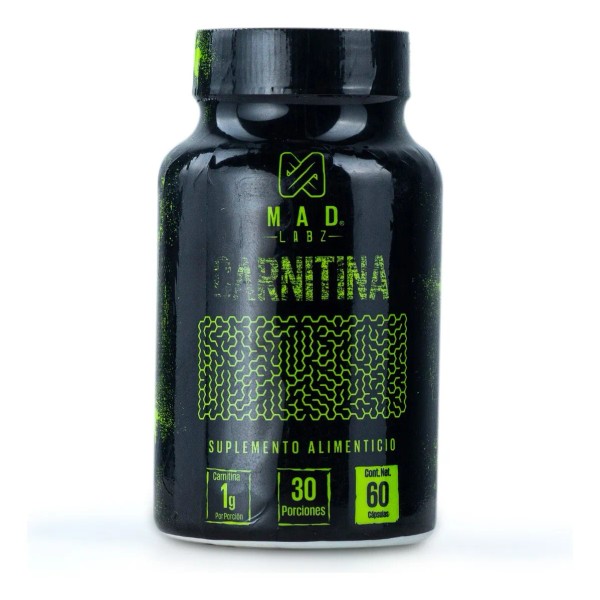 Carnitina Quemador de Grasa Mad Labz 60 Cápsulas 500mg Sin