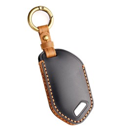 Hontumax Premium Leather 5-Button Key Fob Cover Case for KIA Telluride 2023 2024 2025, for Kia K4 K5 2025, for Sorento EV9 2024 2025 (Black)