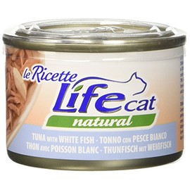 Life Cat 102341 Lattina Le Ricette con Tonno e Pesce Bianco, 150 Grammi
