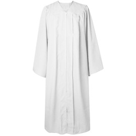 GraduatePro Baptism Choir Robe Adult Clergy Church Pastor Pulpit Robes Preachers Confirmation Robe Unisex White 57