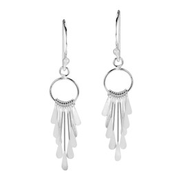 Cascading Rods Chandelier Style .925 Sterling Silver Dangle Earrings