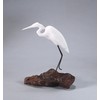 Egret Sculpture from John Perry on Burl Wood Pellucida 8in