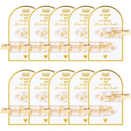 No Bend Hair Clips 6PCS 8PCS 10PCS Bridesmaid Proposal Gifts, Bridesmaid Gold Glitter Hair Clips, bridal shower cute hairpin Wedding party souvenir decoration gifts (8 Hair Clips)