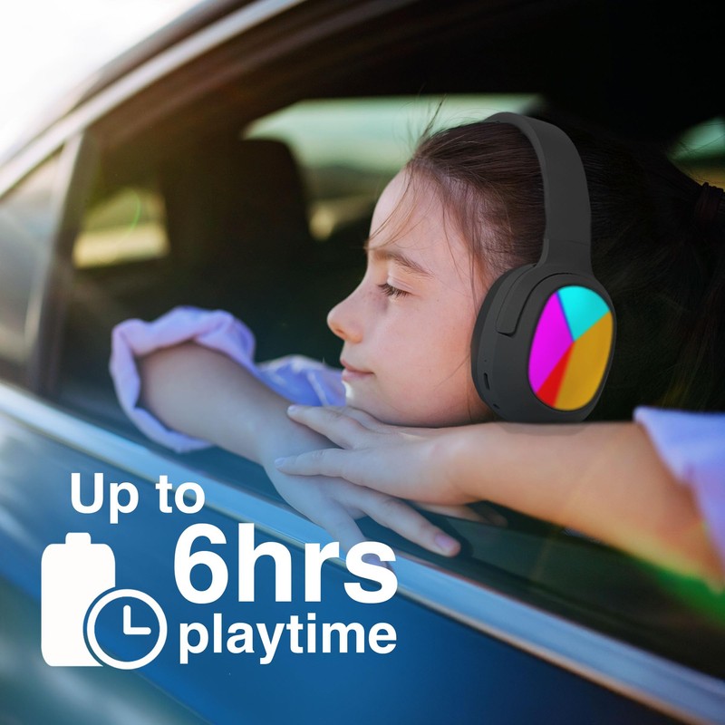 Laser Kids Bluetooth 5.4 Wireless Headphones with RGB Lights, Foldable,