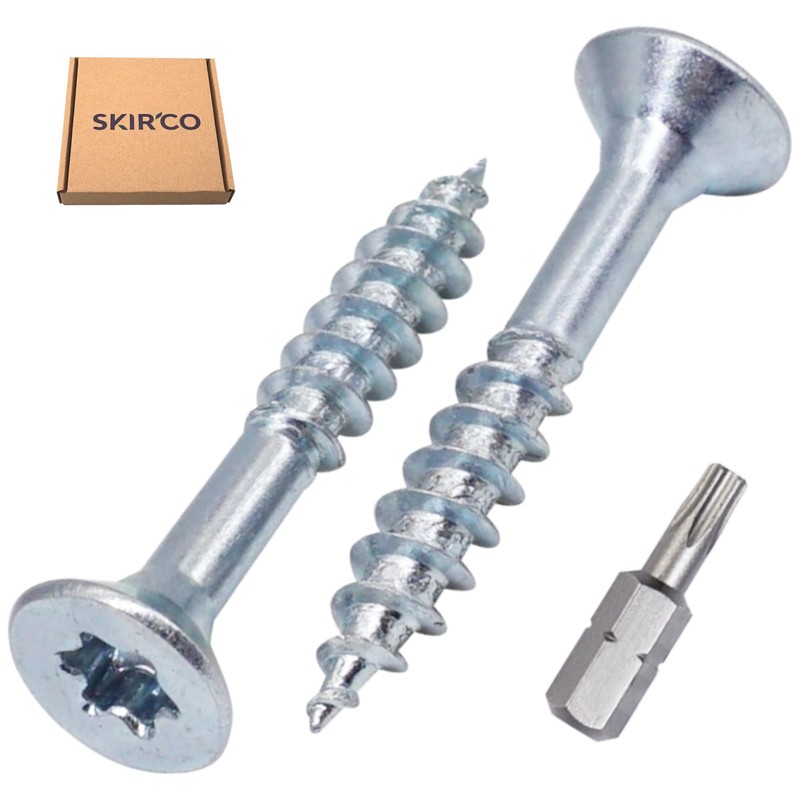 SKIR'CO Pack of 200 Galvanised Steel Wood Screws 4.5 x