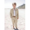 Tesscy Linen Boys Blue Suits Beach Wedding Suit Summer Casual