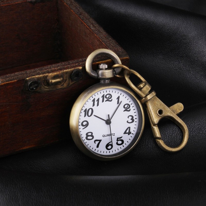 ALIENWOLF Vintage Round Classical Pocket Key Chain Watch Pendant