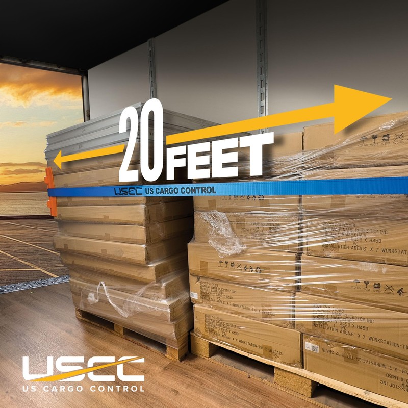 US Cargo Control Double-Fitted E Track Ratchet Straps (4 Pack),