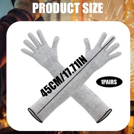 KAZGVN Guard Gloves Gardening Long Sleeve, 45CM Long Gardening Gloves for Women Men, Gray Extended Garden Gloves for Garden Working Crafting