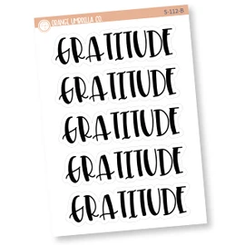 Gratitude Header Stickers, Dashboard Pages, Dash Board Notes, Goal Setting Planner Stickers (S-112-B)