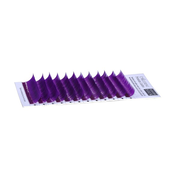 Alluring Mixed Size Color Lashes for Eyelash Extenions (C Curl - 0.20mm Mix (10mm to 14mm), Purple)