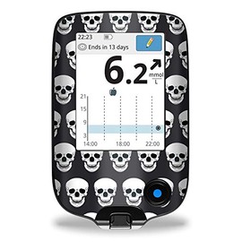 Skulls - Sticker Skin for Freestyle Libre Reader Color Schwarz