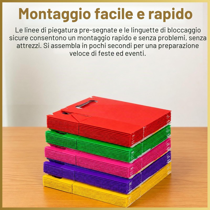 SHATCHI Confezione da 30 Sacchetti in Cartone per Pranzo da