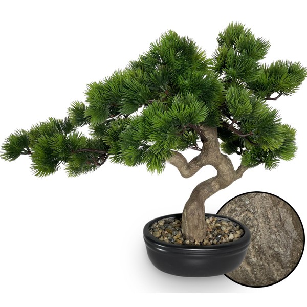 Permaplants Artificial Bonsai Tree 16" Tall with Realistic Wood and