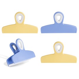 COOK WITH COLOR Nesting Plastic Mixing Bowl Set with Pour Spouts and Handles, Yellow and Blue, Pack of 4 Large Clips