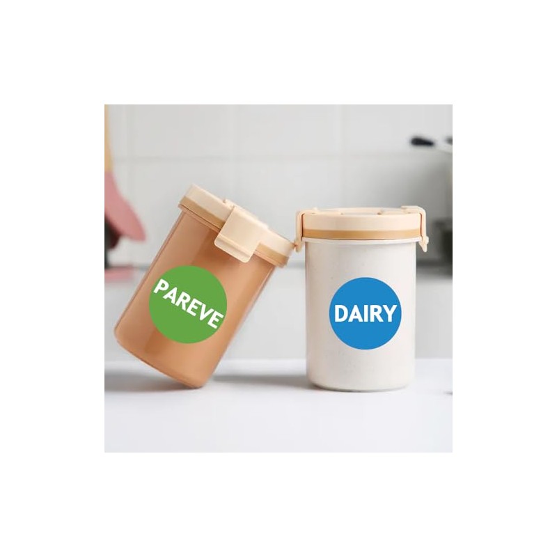 Kosher Labels,Meat Dairy Parve Stickers,Freezable Microwavable Dishwasher Safe Labels,1.5 inch,120