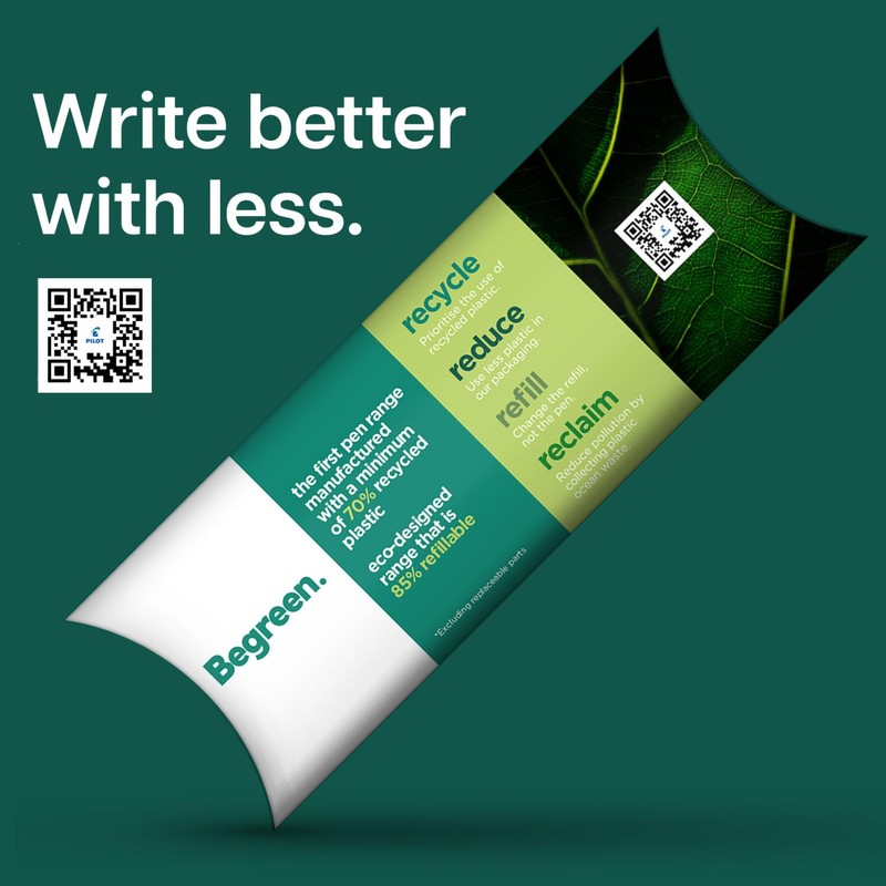 Pilot Acroball Retractable Ballpoint Pen - Begreen Range 79% Recycled