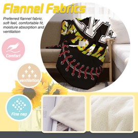 Softball Soft Throw Blanket All Season Microplush Thick Warm Blankets Tufted Fuzzy Flannel Throws Blanket for Bed Sofa Couch 60"x50"