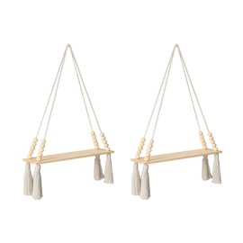 APRIL HOME Floating Shelves for Wall, Wooden Shelves Set of 2 Rustic, Wall Decor, Storage Shelf for Living-Room, Bathroom, Kitchen, Apartment,Display Shelving for Hanging Plants