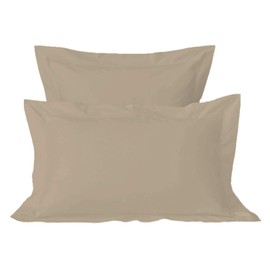 Pizuna Pure Cotton King Size Oxford Pillowcases 2 Pack Simply Taupe 50x90cm, 600 Thread Count Long Staple Combed Cotton Crispy Soft Pillow Cover, Soft Sateen King Pillow Cases (Cotton Pillowcase)