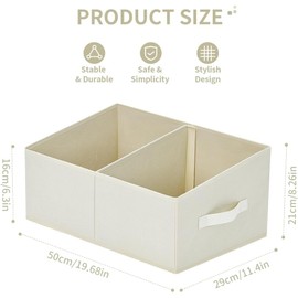 DIMJ Trapezoid Storage Bins for clothes - 4 Packs Closet Organizers and Storage Baskets, Foldable Closet Baskets with Handles and Divider, Closet Storage Bin Toybox for Shelves Living Room Bedroom