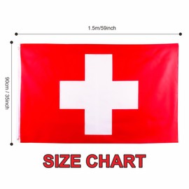 5x3ft Large Switzerland Flag Swiss Flag for Oly 2024 Decorations, Big Switzerland Flag for Oly Games 2024 Football Sports Events Celebration Parade Bar Garden Outdoor Party Decorations