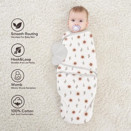 Susurration Swaddle Sleep Sacks 3 Pack 100% Cotton Easy Swaddle Blanket Small Baby Wrap for 0-3 Months Newborn Infants Essentials, Adjustable Wearable Sleeping Sack for Babies Girl Boy (Dinosaurs)
