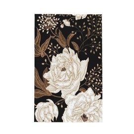 YOCIBIUT Retro Beige Gold Penoy Kitchen Towels Set of 2,Decorative Brown Black Leave Flower Bouquet Dish Towels for Kitchen with Hanging Loop,Absorbent Quick Dry Hand Tea Towels Dish Cloths 16"x26"