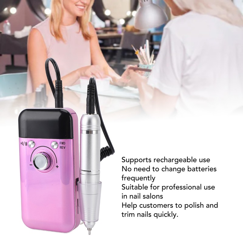 Electric Nail Drill Machine 0‑45000rpm Nail Polisher Rechargeable Nail Remover