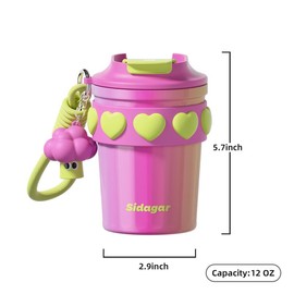 [Sidagar] 12.8oz Iced Coffee Tumbler – 316L Stainless Steel | Long-Lasting Cold Retention | Heart Silicone Sleeve | Portable, Car-Friendly Travel Cup | Cute & Reusable for Summer Commute or Outdoors dealsforyoudays:_MysticPink