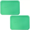 Pyrex 7210-PC 3-cup Bright Green Food Storage Lid Covers (2-Pack)