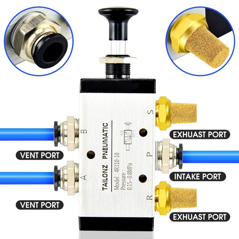 TAILONZ PNEUMATIC 3/8"NPT 5 Way 2 Position Air Hand Lever