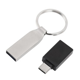 USB Flash Drive High Speed USB 3.0 Large Storage Space Durable Portable Metal USB Disk with USB to Type C Adapter 128GB