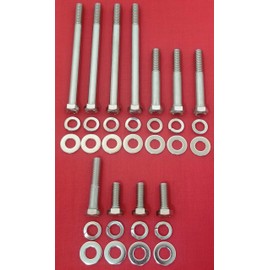 Alloyboltz- Compatible with 1970 & Up SBM Mopar 273 318 340 360 Water Pump Timing Cover Stainless Steel Hex Bolts Kit Set