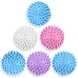 6 Pack Laundry Balls for Dryer, Dryer Balls Laundry Reusable, Dryer Ball Plastic Pellet Packs for Fabric Soften, Reduce Wrinkle and Less Static Cling