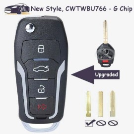 KEYECU Upgraded Flip Remote Key Fob CWTWBU766 G Chip for Subaru XV Crosstrek Forester