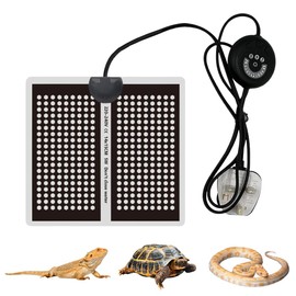 LUFEIS Reptile Heating Mat, 5W Reptile Heating Pad with 7 levels of Temperature Adjustment, Removable Under Tank Terrarium Heat Mat, Reptile Heat Pad for Turtle, Lizard, Snake, Spider, 15x14cm
