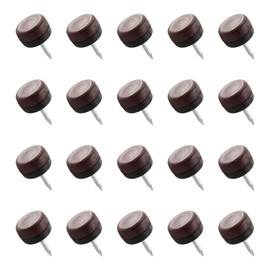 pson 60PCS 0.7Inch Furniture Glides, Nylon Nail-on Floor Protector for Wooden Chair, Table, Sofa, Leg Feet(Brown)