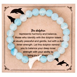 Kivosliviz Dolphin Bracelet for Women Gifts Cute Dolphins Themed Jewelry Stuff Dolphin Bracelet