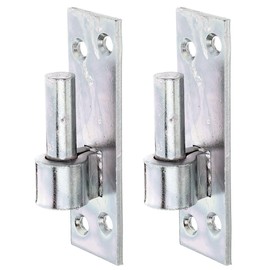 Alberts 318697 Hinge on Plate | South German Shape with DI or DII Hooks | Galvanised | Thick Layer Passivated | Backset Diameter 16 mm | Plate 133 x 40 mm | Set of 2