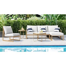 Afuera Living Modern/Contemporary Outdoor Side Table in French Gold
