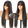 Glueless Wear and Go Straight Wigs with Bangs 6x4 Lace